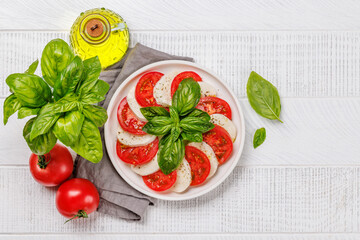 A vibrant and appetizing display of Caprese antipasti