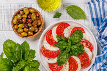 A vibrant and appetizing display of Caprese antipasti