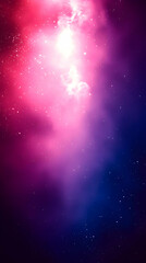 Fototapeta premium Abstract starry night sky with a glowing cloud.