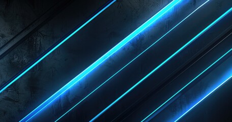 Obraz premium A sleek, modern background featuring glowing blue lines against a dark texture, ideal for tech-related designs.