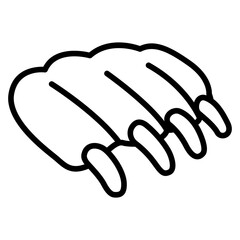 Rib icon in thin line style vector illustration graphic design