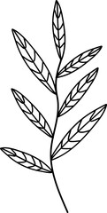 Floral Leaf Line Art