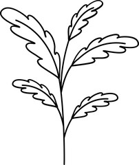 Floral Leaf Line Art