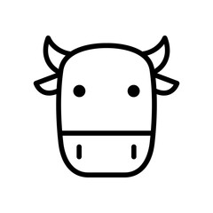 Cow icon in thin line style vector illustration graphic design