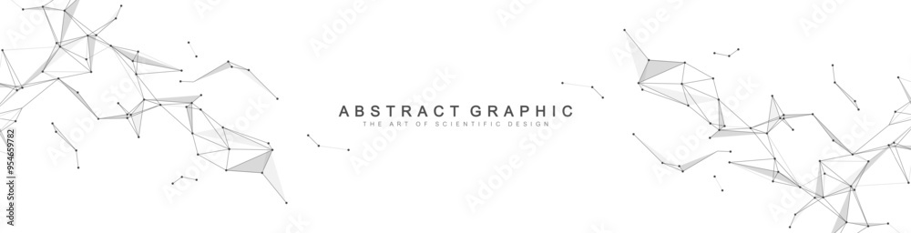 Poster Plexus abstract digital background. Digital network connection banner design template in the global business concept. Big data visualization. Internet technology