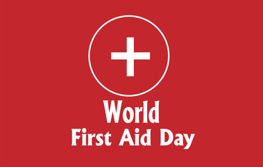 Obraz premium World first aid day vector design. 14th September.
