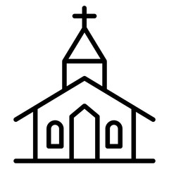 Church icon in thin line style vector illustration graphic design