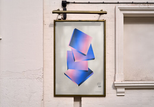 Mockup Of Customized Vertical Sign On Building