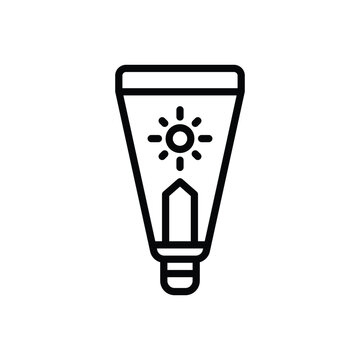 recommend clip art: Black line icon for sunscream