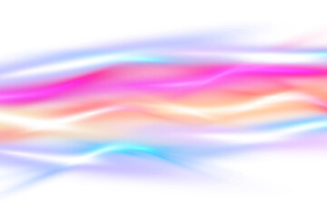 Transparent neon light leaks lens flare overlay effect. Glowing neon lights with light leaks overlay. Neon light beams, transparent background