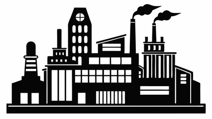 Factory silhouette. Industry vector illustration  on white background