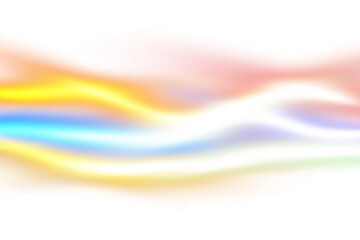 Transparent neon light leaks lens flare overlay effect. Glowing neon lights with light leaks overlay. Neon light beams, transparent background