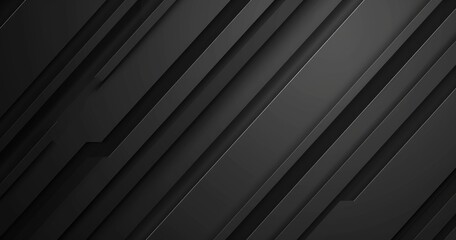 Obraz premium A sleek, modern abstract background featuring diagonal lines and varying shades of black, ideal for digital design projects.