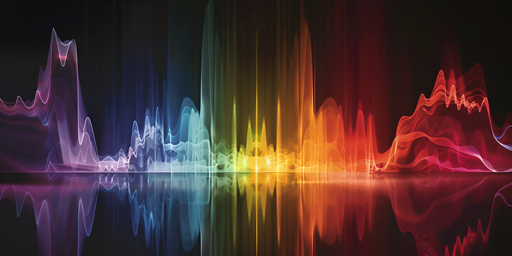 Abstract background with glowing lines, spectrograph 