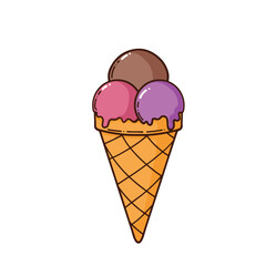 tri color ice cream delight vector