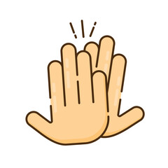 High five icons and symbols associated with winning flat design icon editable stroke
