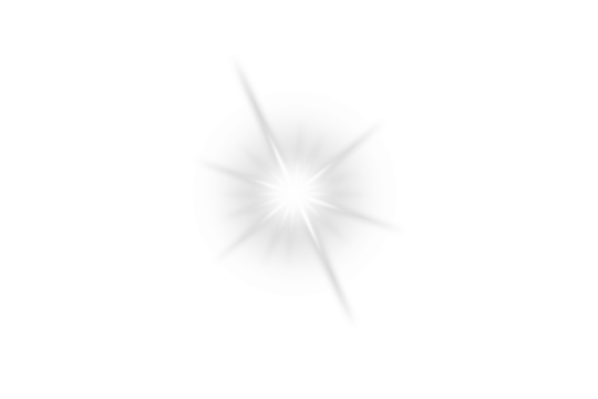 White sparkle light effect isolated on transparent background. Glowing silver white light. Shining star, light spark with rays. Light sparkle bling effect. Light PNG. Flare light, lens flare