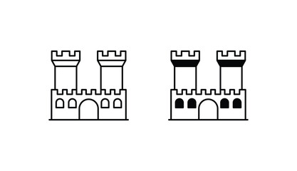 Fortress icon design with white background stock illustration