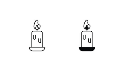 Candle icon design with white background stock illustration