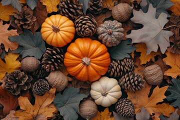 Autumn seasonal exotic orange flowers growing in the field. Background for autumn greeting cards, posters, calendars with generative ai