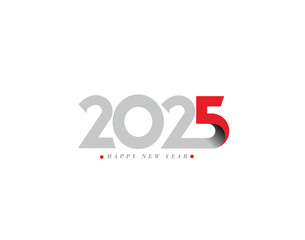 Happy New Year 2025 Text Typography Design Element flyer, banner design.