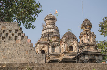 Fototapeta premium Kashi Vishweshwar temple, Shree Kshetra Mahuli, Sangam Mahuli, Satara, Maharashtra, India, Asia.