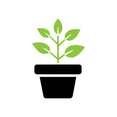 Plant in flower pot icon 