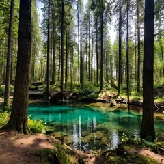 Obraz premium river in the forest