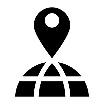 black location pin globe icon clip art preview