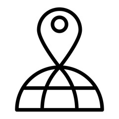 Location icon in thin line style vector illustration graphic design