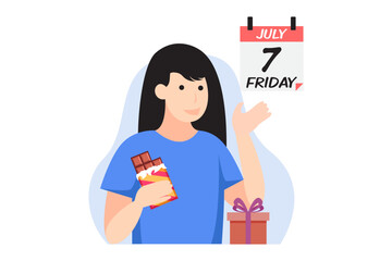 World Chocolate Day Flat Design Illustration