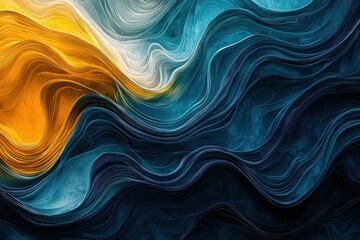 Fototapeta premium Vibrant, Abstract Fluid Art Waves