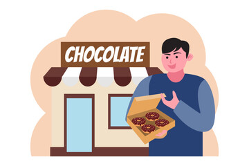 World Chocolate Day Flat Design Illustration