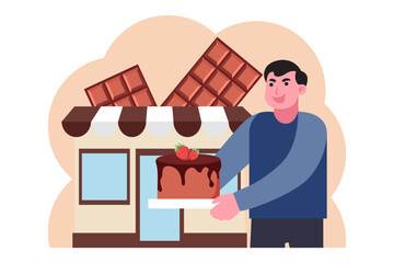 World Chocolate Day Flat Design Illustration