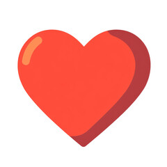 Cute and Flat Heart Shaped Love Icon Illustration, Simple Design, Digital Asset, PNG Transparent, High Resolution