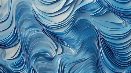 Obraz premium An abstract background with flowing, wavy lines resembling the natural moveme nt of water, in a gradient of blue hues