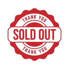 Sold stamp logo. Vector illustration for web design