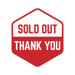 Sold stamp logo. Vector illustration for web design