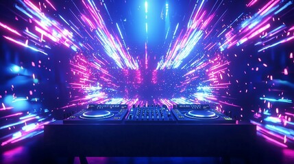 Energetic DJ Lighting Up the Dance Floor with Vibrant Beats and Electric Atmosphere