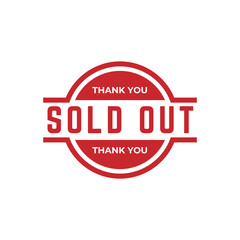 Sold stamp logo. Vector illustration for web design
