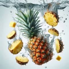 pineapple isolated on white background, full depth of field
