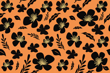 flower seamless background. Minimalistic abstract floral pattern. Ideal for textile design, wallpaper, covers, cards, invitations and posters.