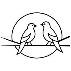 Obraz premium birds on a branch