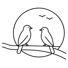 Obraz premium birds on a branch