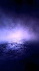 Purple misty sea with a mysterious glow.