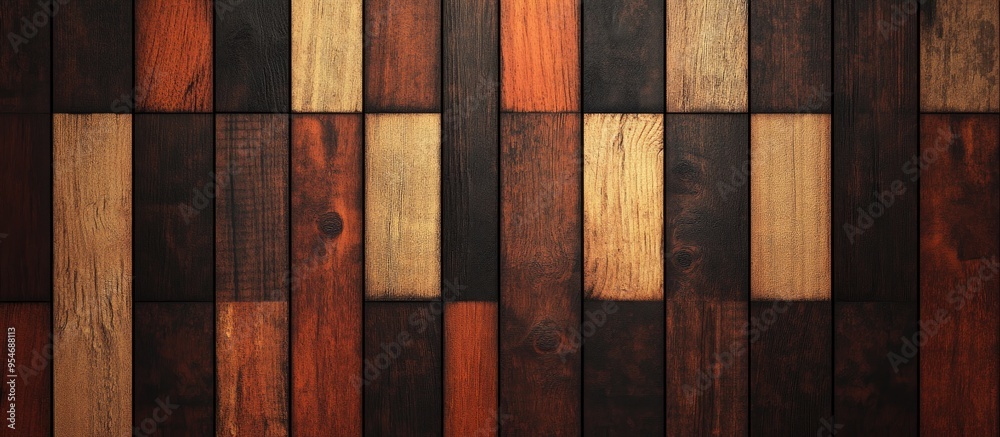 Poster background featuring thin checkered wooden panels. with copy space image. Place for adding text or design