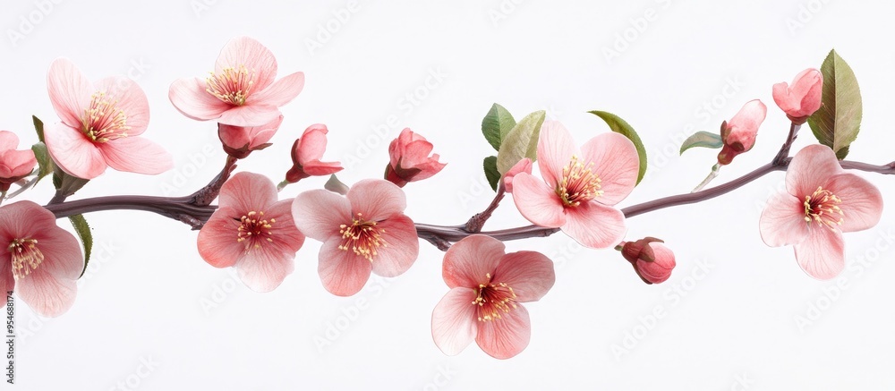 Aufkleber Peach flowers. with copy space image. Place for adding text or design