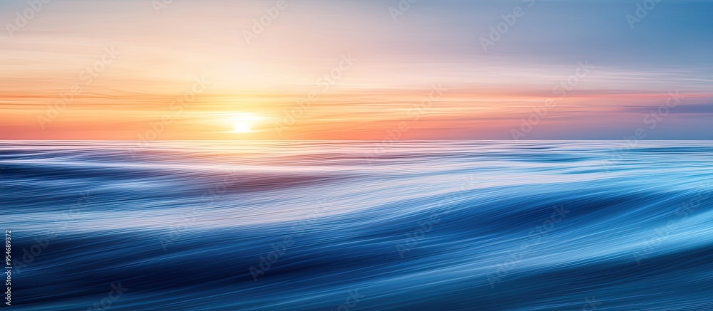 Aufkleber Blurred motion abstract of the Pacific Ocean during twilight. with copy space image. Place for adding text or design