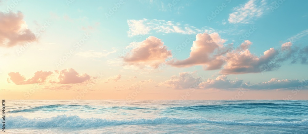 Leinwandbilder Gradient sky by the seaside. with copy space image. Place for adding text or design