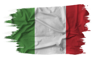 Flag of Italy in brush stroke background
